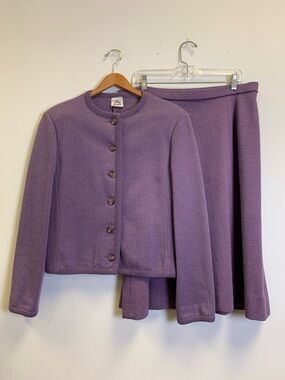 Bleyle Women's Purple Knit Skirt Set - Coordinated Cardigan & Skirt